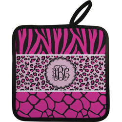 Triple Animal Print Pot Holder w/ Monogram