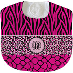 Triple Animal Print Velour Baby Bib w/ Monogram