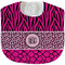 Triple Animal Print New Baby Bib - Closed and Folded