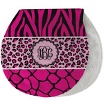 Triple Animal Print Burp Pad - Velour w/ Monogram