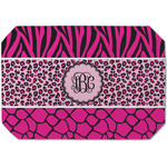 Triple Animal Print Dining Table Mat - Octagon (Single-Sided) w/ Monogram