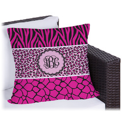 Triple Animal Print Outdoor Pillow - 16" (Personalized)