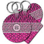 Triple Animal Print Plastic Keychain (Personalized)