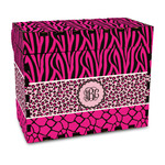 Triple Animal Print Wood Recipe Box - Full Color Print (Personalized)