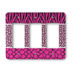 Triple Animal Print Rocker Style Light Switch Cover - Three Switch