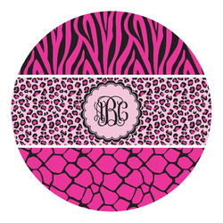 Triple Animal Print Round Decal - XLarge (Personalized)