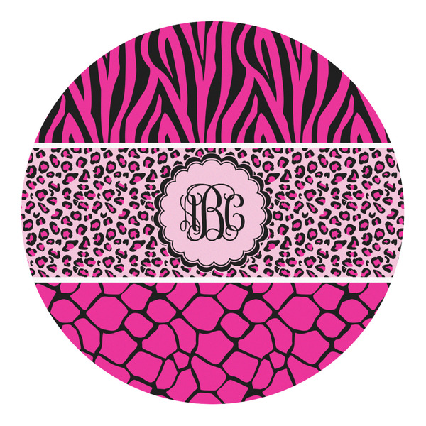 Custom Triple Animal Print Round Decal - Large (Personalized)
