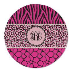 Triple Animal Print Round Linen Placemat - Single Sided (Personalized)