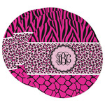 Triple Animal Print Round Paper Coasters w/ Monograms