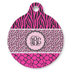 Triple Animal Print Round Pet ID Tag (Personalized)