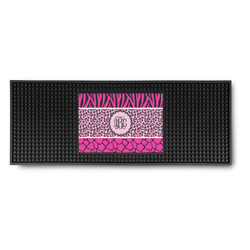 Triple Animal Print Rubber Bar Mat (Personalized)