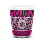 Triple Animal Print Ceramic Shot Glass - 1.5 oz - White - Single (Personalized)