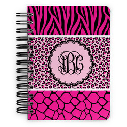 Triple Animal Print Spiral Notebook - 5x7 w/ Monogram