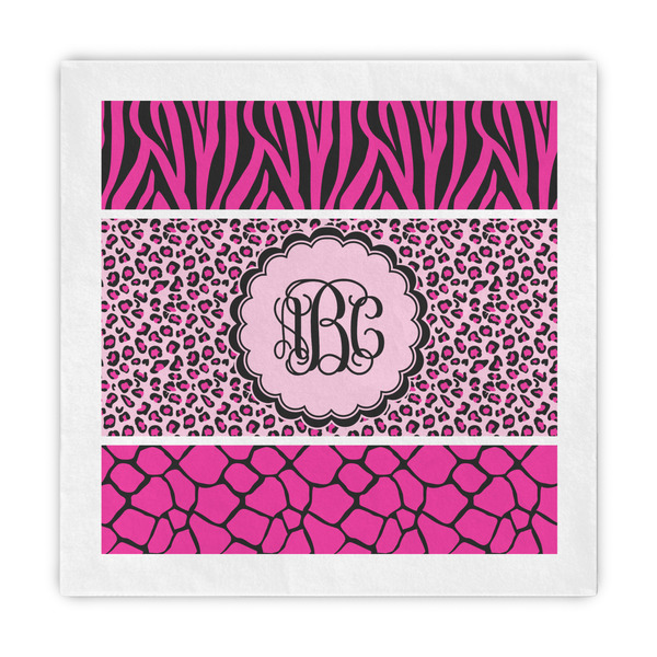 Custom Triple Animal Print Standard Decorative Napkins (Personalized)