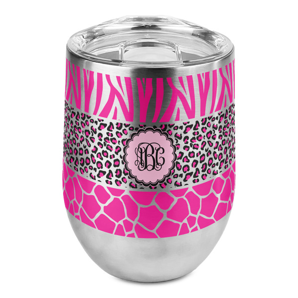 Custom Triple Animal Print Stemless Wine Tumbler - Full Print (Personalized)