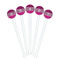 Triple Animal Print White Plastic 7" Stir Stick - Round - Fan View