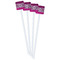 Triple Animal Print White Plastic Stir Stick - Double Sided - Square - Front