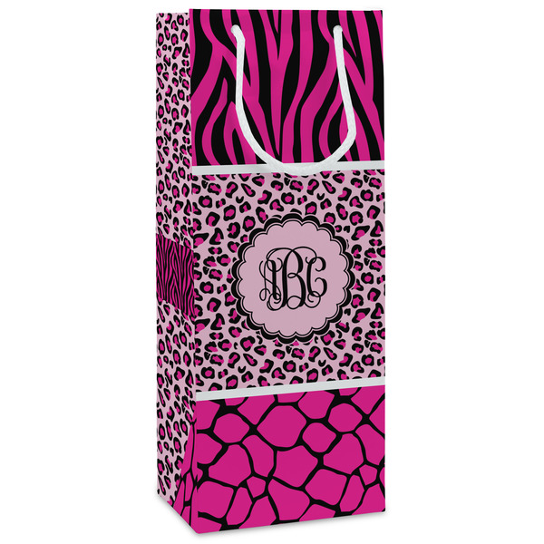 Custom Triple Animal Print Wine Gift Bags - Gloss (Personalized)