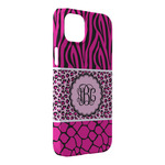 Triple Animal Print iPhone Case - Plastic - iPhone 14 Plus (Personalized)