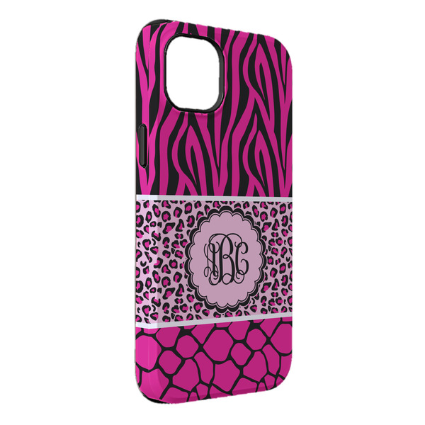 Custom Triple Animal Print iPhone Case - Rubber Lined - iPhone 14 Pro Max (Personalized)