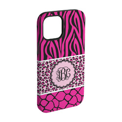 Triple Animal Print iPhone Case - Rubber Lined - iPhone 15 Pro (Personalized)