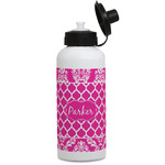 Moroccan & Damask Water Bottles - Aluminum - 20 oz - White (Personalized)