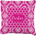 Moroccan & Damask Faux-Linen Throw Pillow 18" (Personalized)