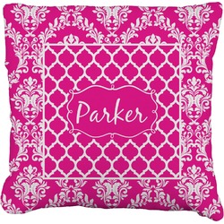 Moroccan & Damask Faux-Linen Throw Pillow 18" (Personalized)
