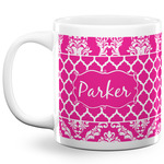 Moroccan & Damask 20 Oz Coffee Mug - White (Personalized)