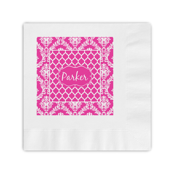 Custom Moroccan & Damask Coined Cocktail Napkins (Personalized)