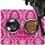 Moroccan & Damask Dog Food Mat - Large w/ Name or Text