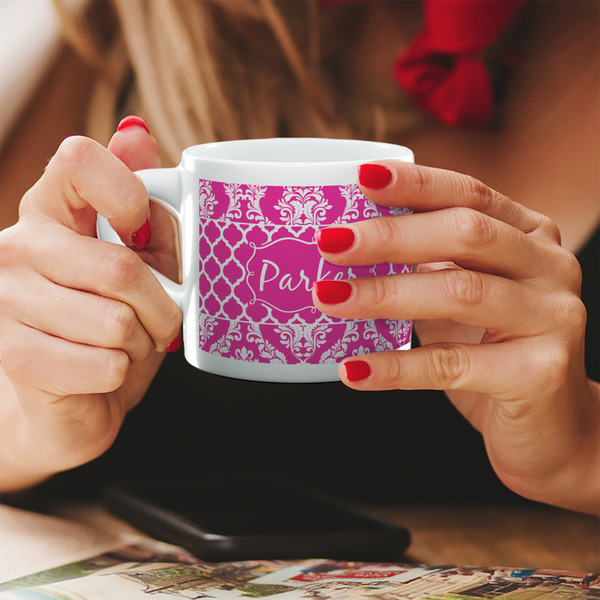 Custom Moroccan & Damask Double Shot Espresso Cup - Single (Personalized)