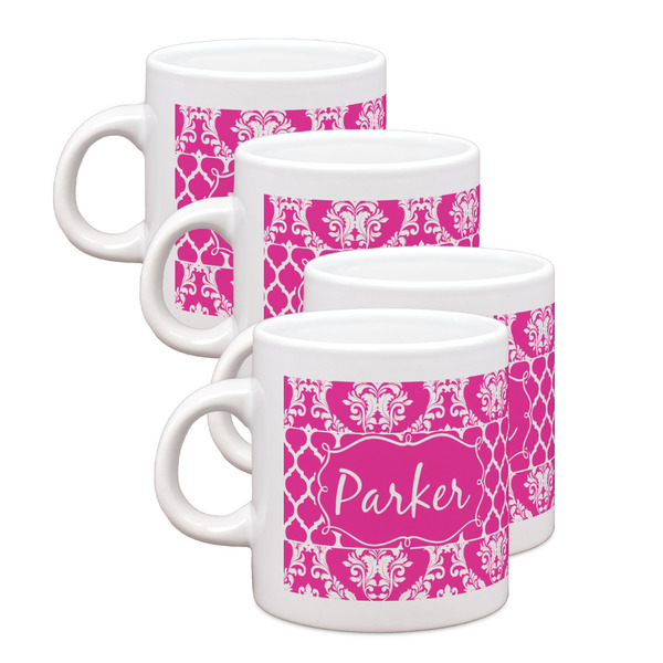 Custom Moroccan & Damask Single Shot Espresso Cups - Set of 4 (Personalized)