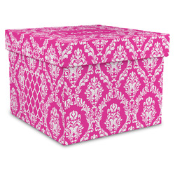 Moroccan & Damask Gift Box with Lid - Canvas Wrapped - XX-Large (Personalized)
