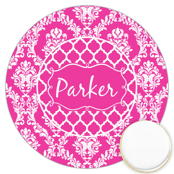 Custom Moroccan & Damask Printed Cookie Topper - 3.25" (Personalized)