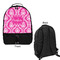 Moroccan & Damask Large Backpack - Black - Front & Back View