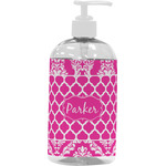 Moroccan & Damask Plastic Soap / Lotion Dispenser (16 oz - Large - White) (Personalized)