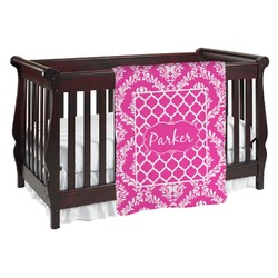 Moroccan & Damask Baby Blanket (Single Sided) (Personalized)