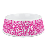 Moroccan & Damask Plastic Dog Bowl (Personalized)