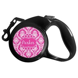 Moroccan & Damask Retractable Dog Leash - Large (Personalized)