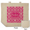 Moroccan & Damask Reusable Cotton Grocery Bag - Front & Back View