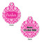 Moroccan & Damask Round Pet Tag - Front & Back