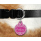 Moroccan & Damask Round Pet Tag on Collar & Dog