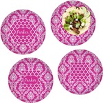 Moroccan & Damask Set of 4 Glass Lunch / Dinner Plate 10" (Personalized)