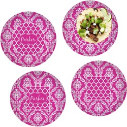 Moroccan & Damask Set of 4 Glass Lunch / Dinner Plate 10" (Personalized)