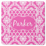 Moroccan & Damask Square Rubber Backed Coaster (Personalized)