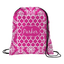 Moroccan & Damask Drawstring Backpack - Large (Personalized)