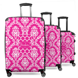 Moroccan & Damask 3 Piece Luggage Set - 20" Carry On, 24" Medium Checked, 28" Large Checked (Personalized)