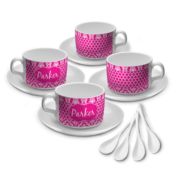 Custom Moroccan & Damask Tea Cup - Set of 4 (Personalized)