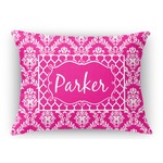 Moroccan & Damask Rectangular Throw Pillow Case - 12"x18" (Personalized)